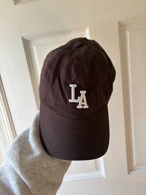 Brown LA Embroidered Baseball Cap